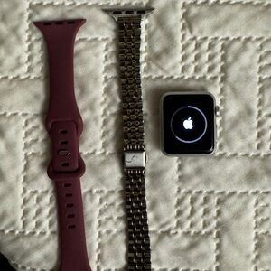 Apple Watch with Silicone Bands, BCBG band and a Two-Tone Metal Link Bracelet